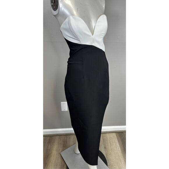 NWT AMANDA UPRICHARD Soiree Dress in Black & Ivory Size XS $260 - Picture 7 of 9